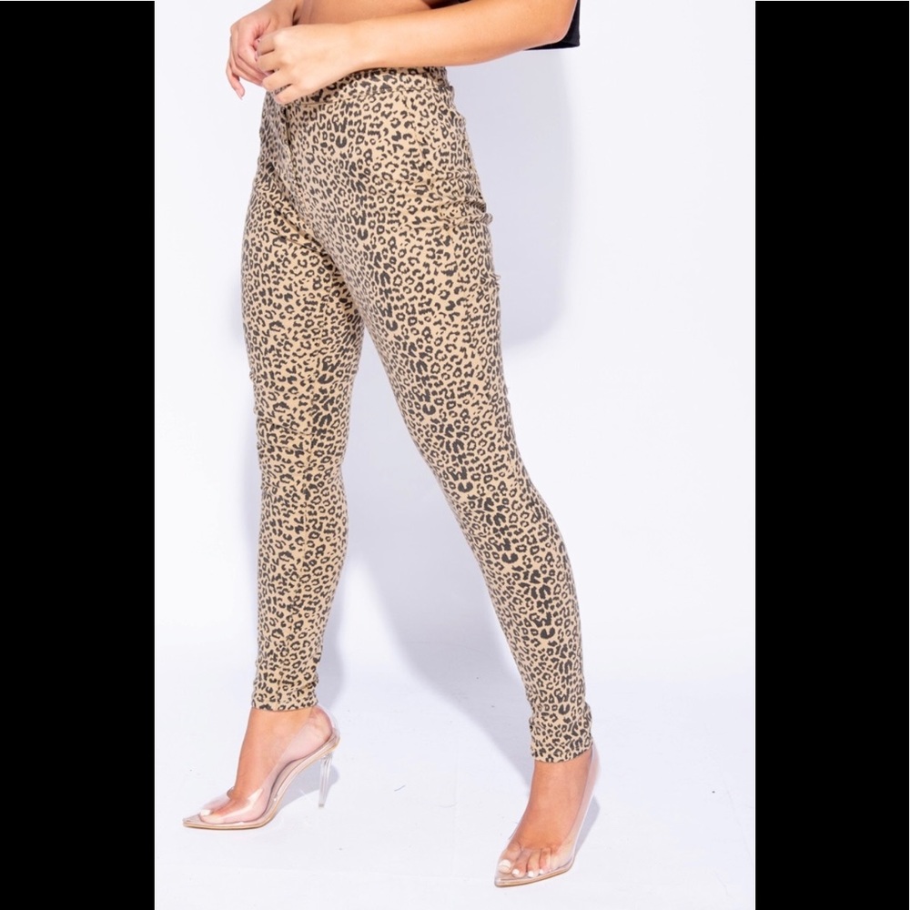 Leopard Print High Waisted Skinny Jean Jeggings